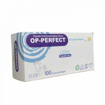 دستکش لاتکس مدل OP-PERFECT بسته 100 عددی سایز مدیوم ده بسته